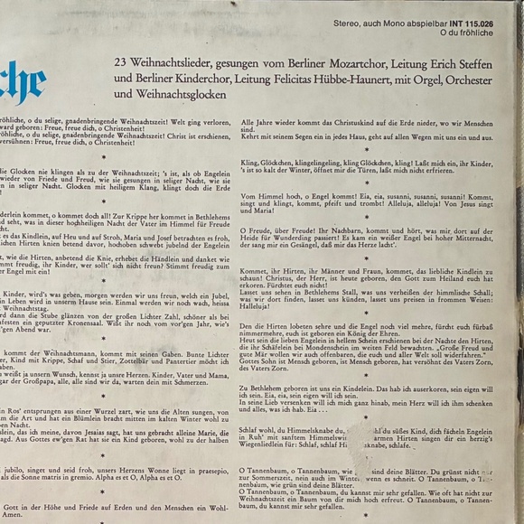 1976 Germany Christmas LP:  O Du Fröhliche - Picture 5 of 10